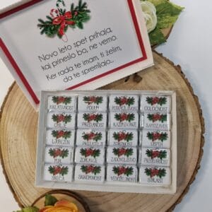 darilo s čokoladicami za božič