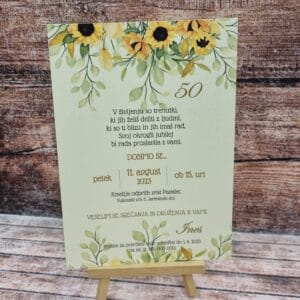 Vabila za Abrahama s sončnicami in zelenjem