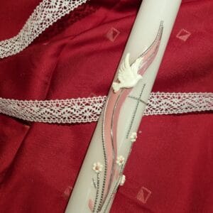 Krstne sveče s križcem in golobčkom