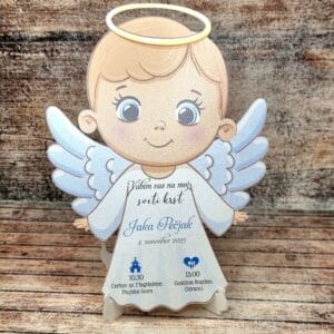 Vabilo za krst v obliki angelčka