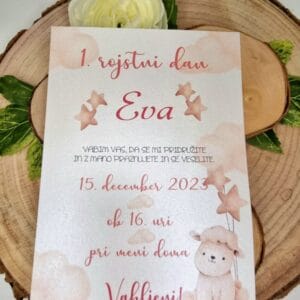 Vabilo za 1. rojstni dan