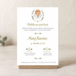 vabilo za krst za angelčkom in listki