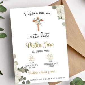 Vabilo za krst s križcem