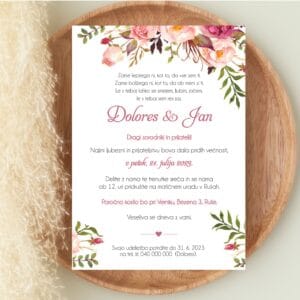 cvetlična poročna vabila