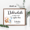 Tabla dobrodošlice za krst ali rojstni dan