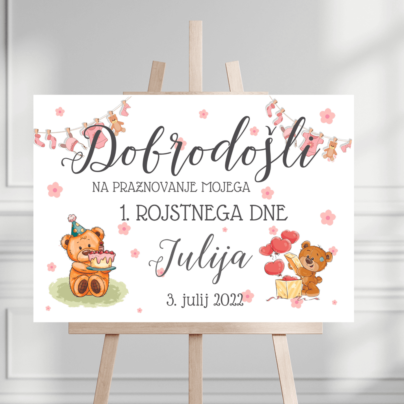 Tabla dobrodošlice za krst ali rojstni dan - Poročni bazar INKI tabla dobrodošlice
