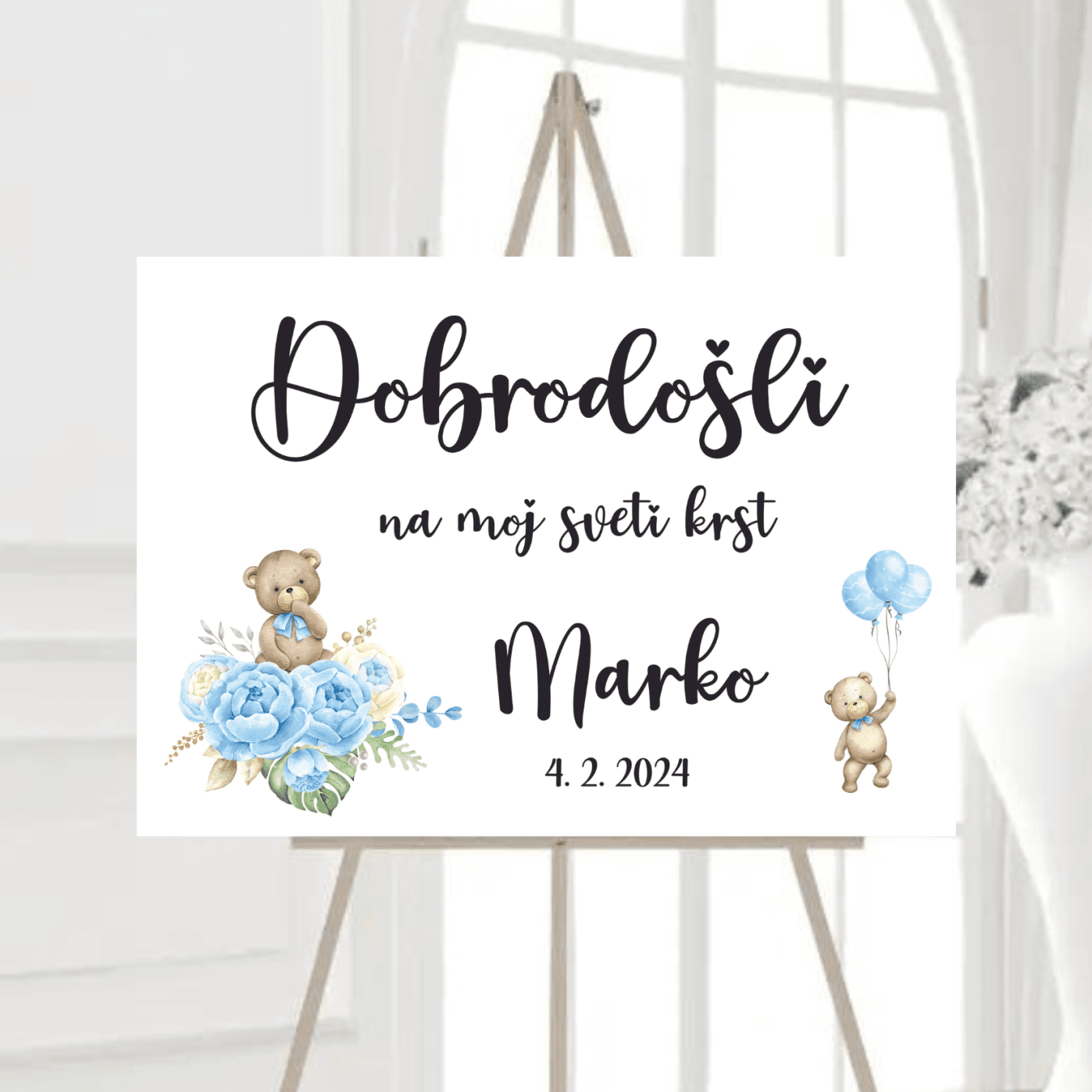 Tabla dobrodošlice za krst ali rojstni dan - Poročni bazar INKI tabla dobrodošlice
