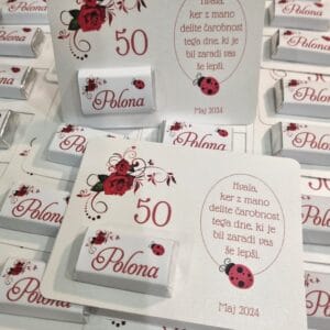 konfeti in darila za Abrahama s čokolado