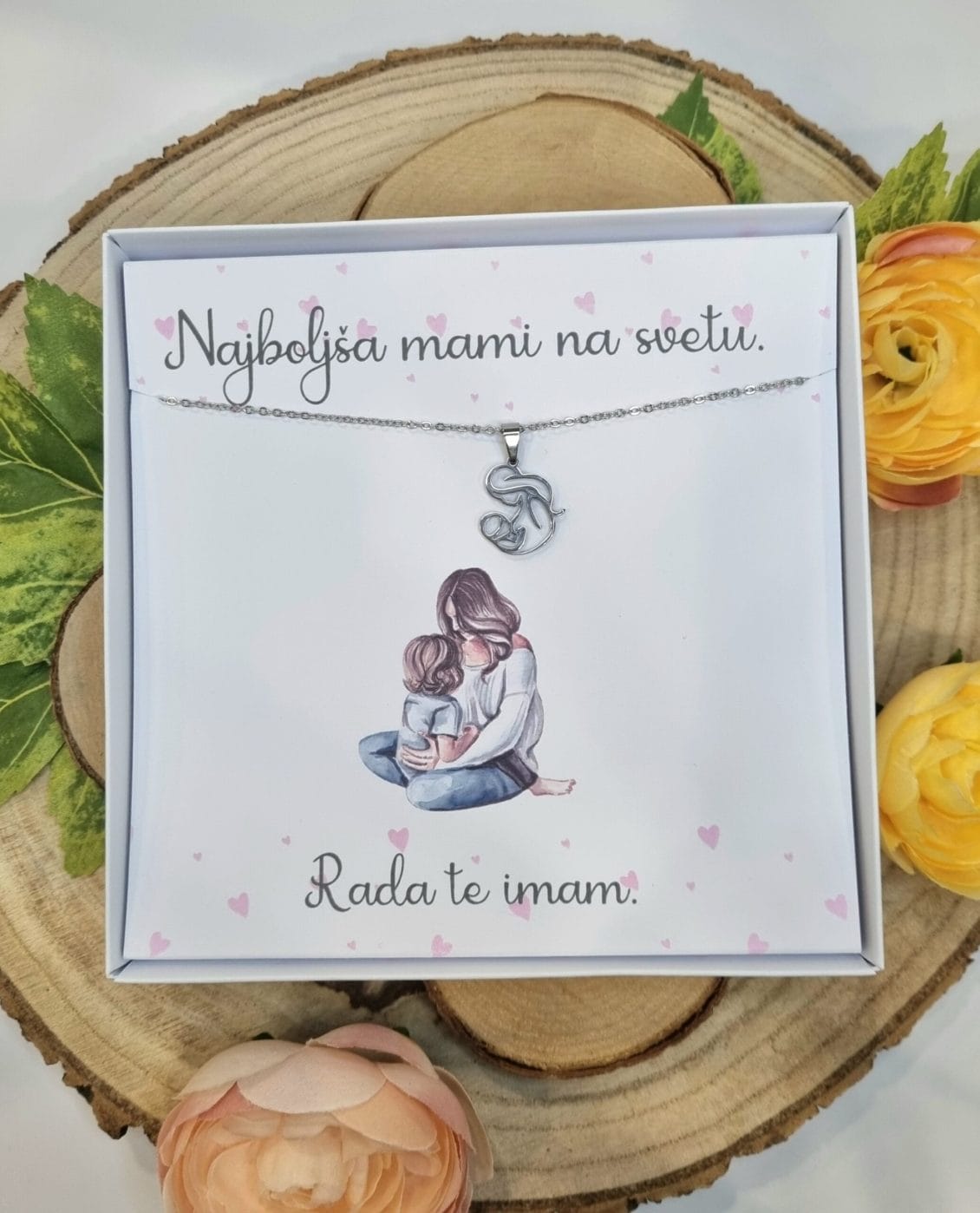 Darilo s posvetilom in verižico - Poročni bazar INKI darilo za mamico z verižico