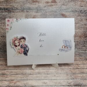 Izvlečna vabila z ženinom, nevesto in prstani - poročno vabilo IZVPO 13