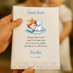 krstni prtiček otrok angel
