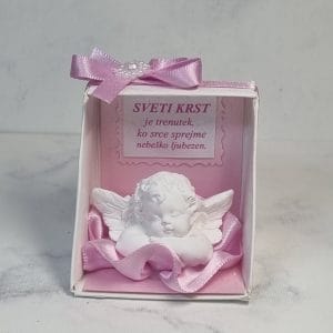 krstni konfet v škatlici angelček