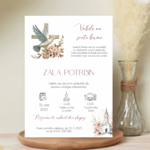 vabilo za birmo z birmanskim motivom in