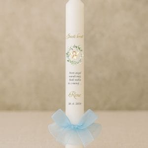 krstna sveča za fantka v modri barvi