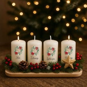 adventne svečke z napisi