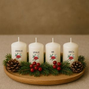 adventne svečke z božičnim motivom