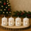 adventne sveče z angelčki in napisi za adventni čas