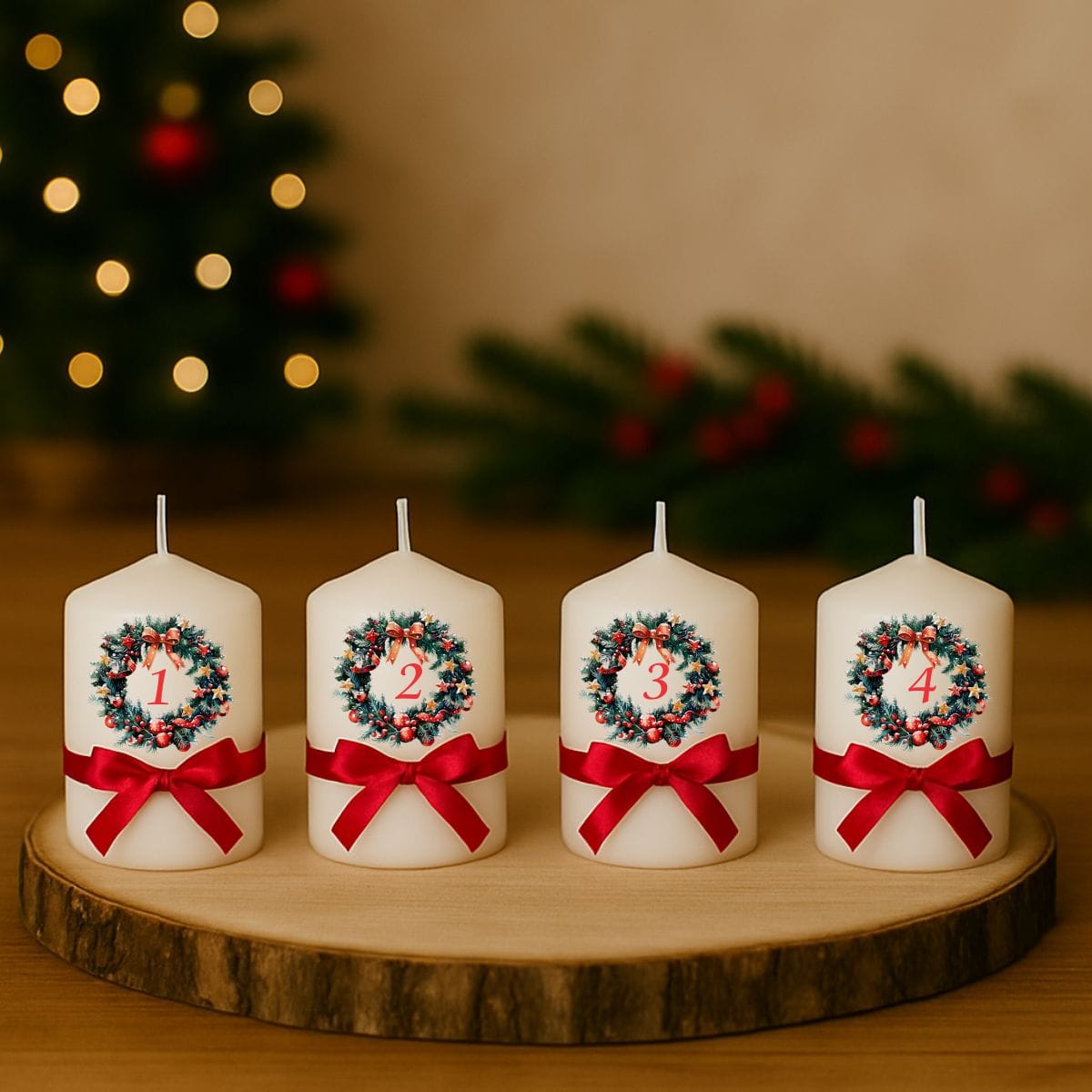 adventne bele sveče perosnalizirane