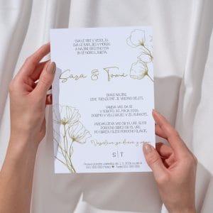 minimalistična vabila z nežnimi cvetovi