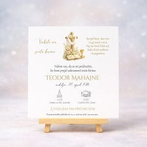 vabilo za birmo z birmanskim motivom