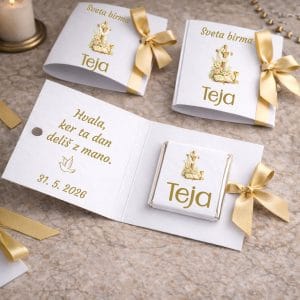 Darilo za birmo s čokolado personalizirano