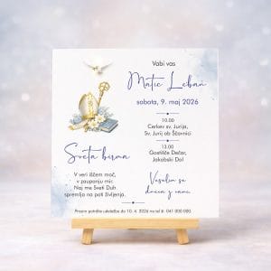 vabilo za birmo v modri barvi