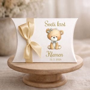 darilce za krst - krstni konfet z medvedkom