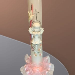 sveča za krst z angelčkom