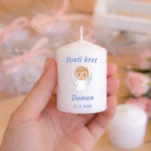 spominska personalizirana mala krstna svečka za darilca