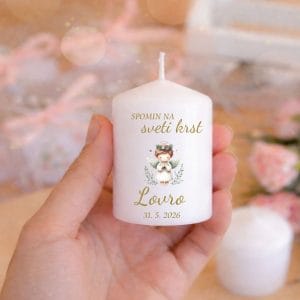 Darila za krst male svečke - Poročni bazar INKI