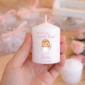 Darila za krst male svečke - Poročni bazar INKI