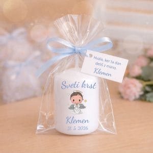 spominska personalizirana mala krstna svečka za darilca