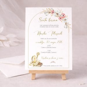 vabilo za birmo s cvetjem