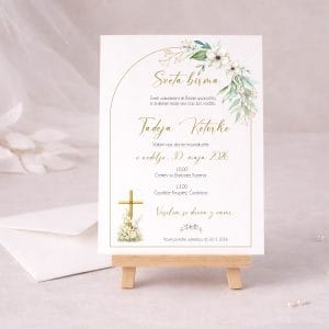 vabilo za birmo z zelenjem in cvetjem