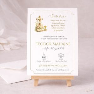 vabilo za birmo s simbolom birme in okvirjem