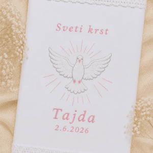 krstni prt s ptičkom